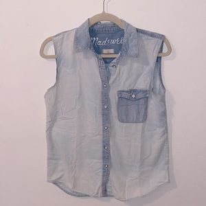 Madewell Denim Button Down Tank Size S